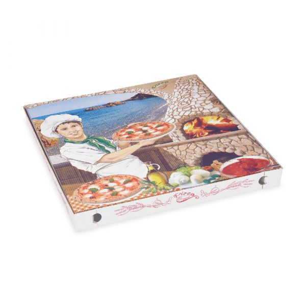 Pizzakarton Pizzabäcker 40x40x4 cm Pizzaschachtel Pizzabox (100 Stk.)